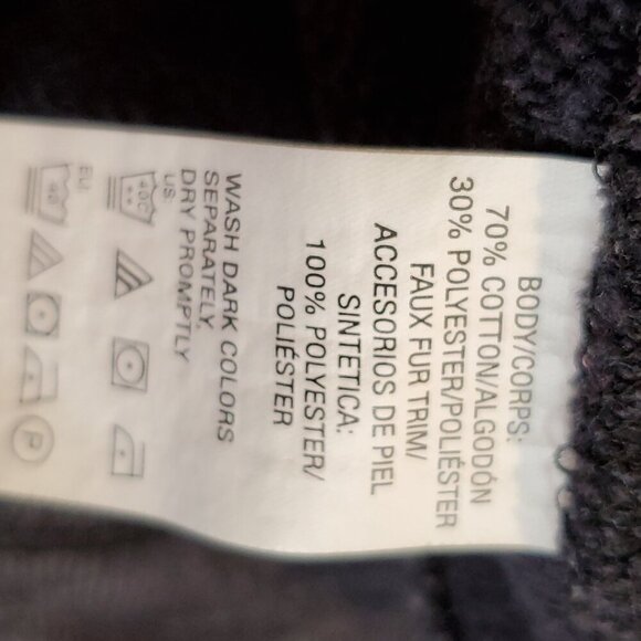 G.H. Bass & Co Pullover Sweater Mens XXL Blue 1/4 Button Mock Neck Fur Trim Cozy - Picture 9 of 11